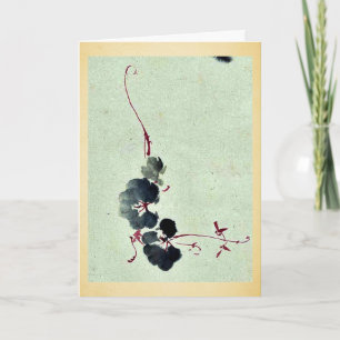 Vine med blommar Ukiyo-e. Kort