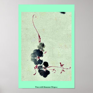 Vine med blommar Ukiyo-e. Poster