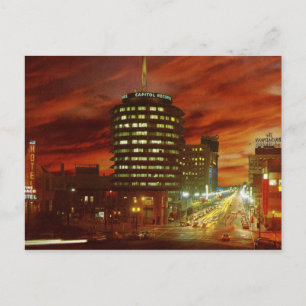 Vine St., Hollywood vid Nattens Vintage Vykort