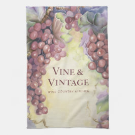 Vine & Vintage Grapes Lyxig kökshandduk