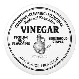 Vinegar Label Vintage Typography Ceramic Knob Knopp