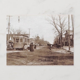 Vineland NJ, Landis Ave, Trolley, Scene, c1910 Vykort