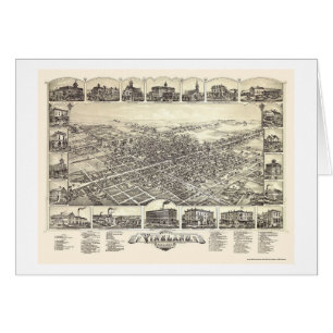 Vineland panorama- karta för NJ - 1885 Hälsningskort