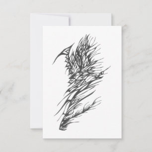 Vines Svart Vitt Abstrakt Tribal Tatuering Konst Tack Kort