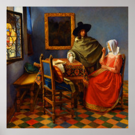 Vinetglas av Johannes Vermeer Poster