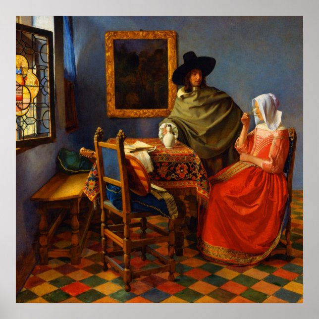 Vinetglas av Johannes Vermeer Poster (Framsidan)