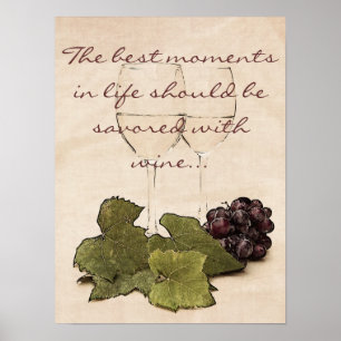 vinexponeringsglas med druvaaffischen poster