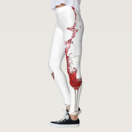 Vinexponeringsglas som plaskar rött vin leggings