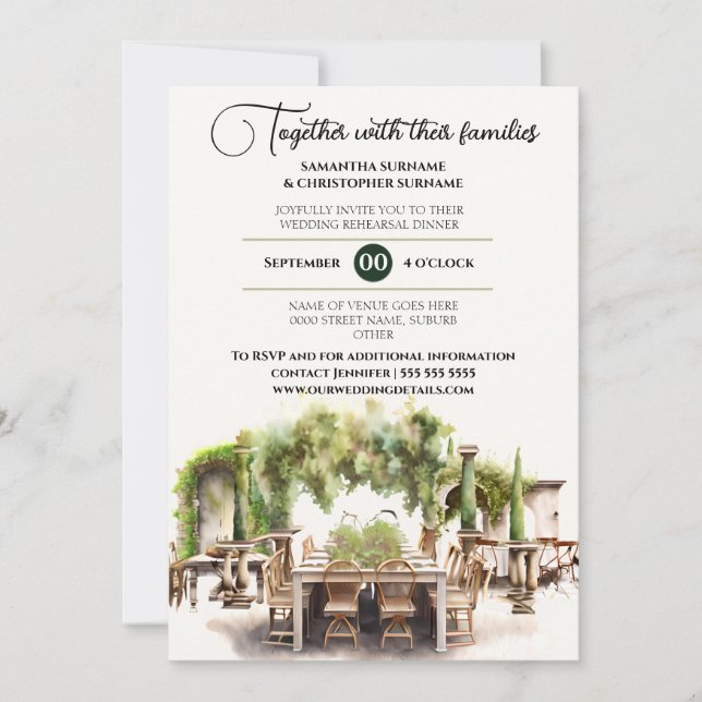 Vineyard al fresco äter luxurig middag vin inbjudningar (Framsida)