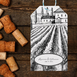 Vineyard Bröllop i Vintagen i Italien Presentetikett