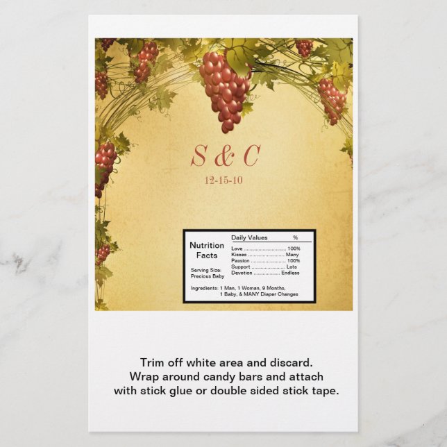 Vineyard Bröllop Large Hershey's Wrapper Flygblad (Framsidan)