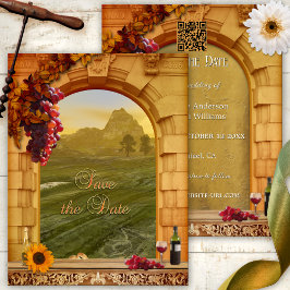 Vineyard Bröllop spara datum Meddelande