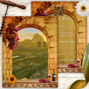 Vineyard Bröllop spara datum Meddelande