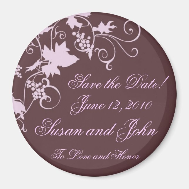 Vineyard Elegance Spara datumet! Magnet (Framsidan)