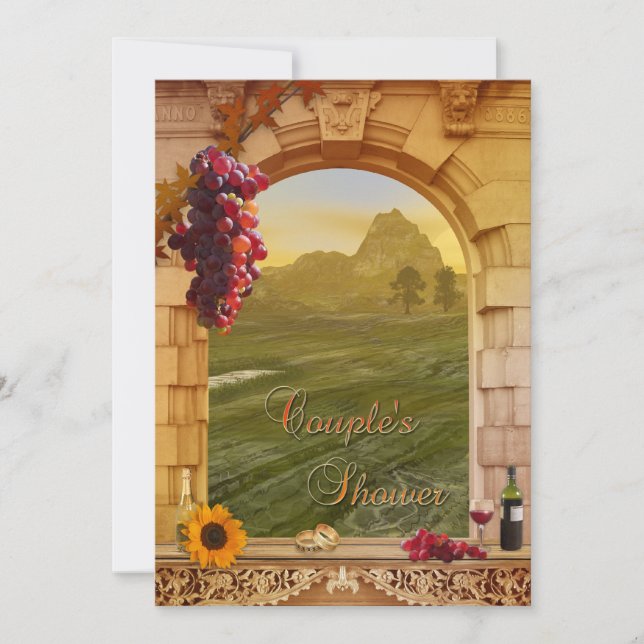 Vineyard Fall Couples Shower-inbjudan Inbjudningar (Framsida)