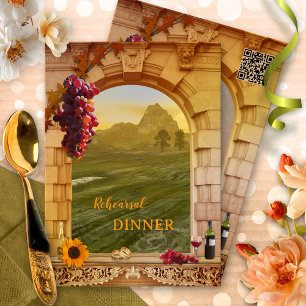 Vineyard Fall Wedding Rehearsal Middagsinbjudan Inbjudningar
