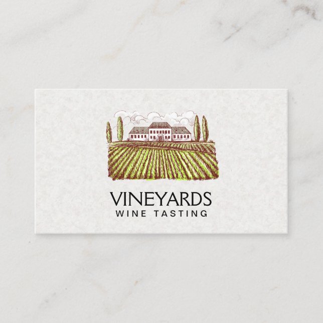 Vineyard Gods | Winery Sketch Visitkort (Framsida)