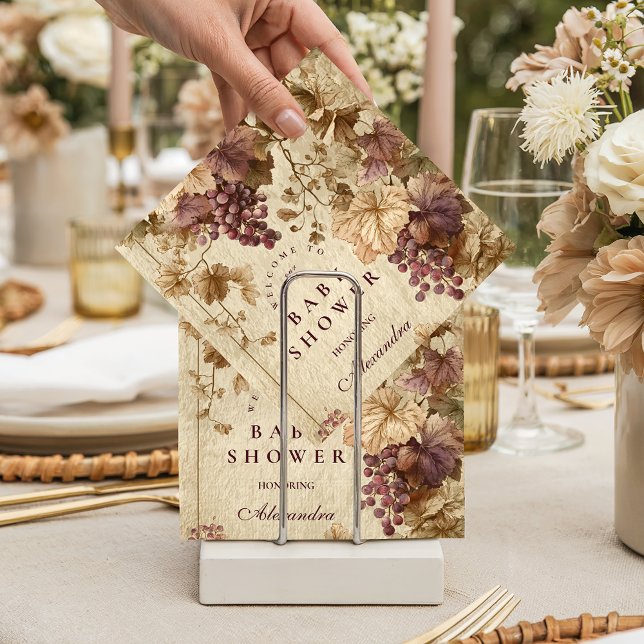Vineyard Grape Floral Baby Shower Pappersservett (Skapare uppladdad)