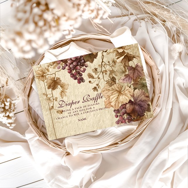 Vineyard Grape Floral Diapper Raffle  Tilläggskort (Skapare uppladdad)