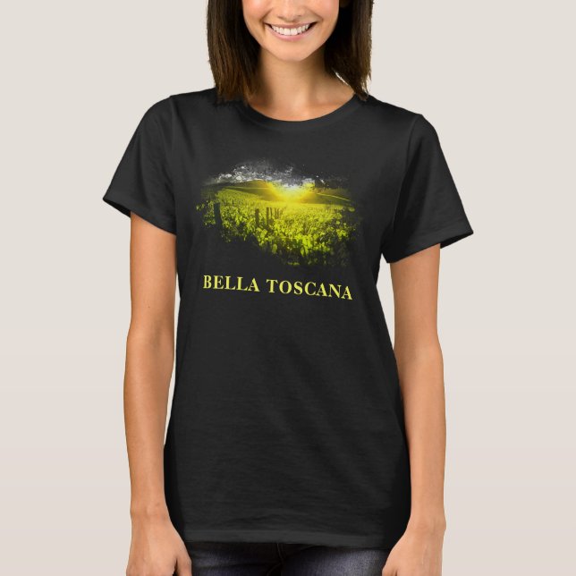 *~* Vineyard Grapes Tuscan Sunset Italien AR21 Dam T Shirt (Framsida)