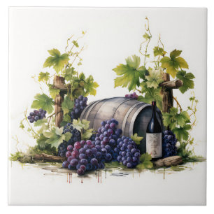Vineyard Graphics Watercolor Print Tile Kakelplatta