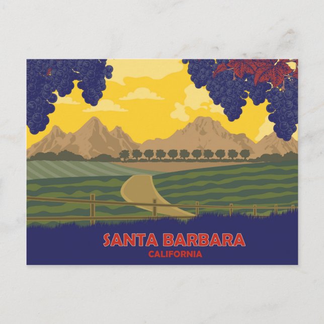 Vineyard i Santa Barbara, Kalifornien Vykort (Framsida)