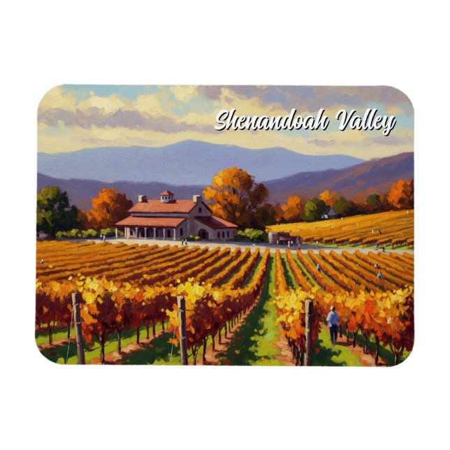 Vineyard i Virginia Shenandoah Valley Postcard Magnet (Horisontell)
