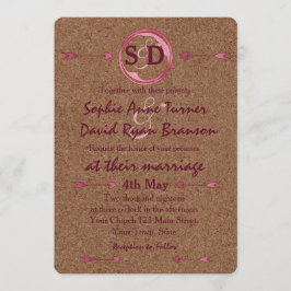 Vineyard Kork Stains Red Vin Bröllop Inbjudningar