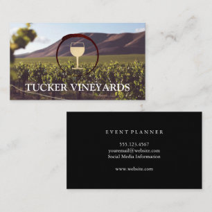 Vineyard   Logotyp av glas Vin Visitkort
