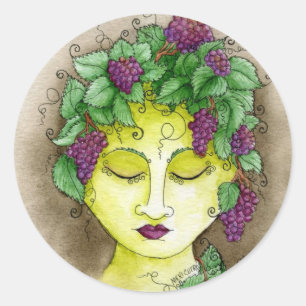 Vineyard Nymph Sticker 2 Runt Klistermärke