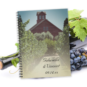 Vineyard och Rustic Red Barn Bröllop Anteckningsbok