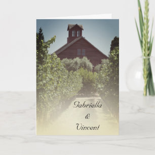 Vineyard och Rustic Red Barn Bröllop Inbjudan