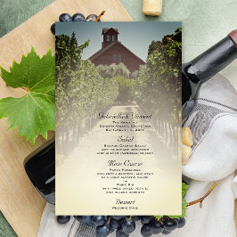 Vineyard och Rustic Red Barn Bröllop Menu