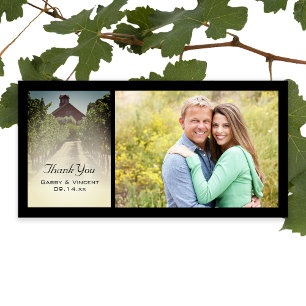 Vineyard och Rustic Red Barn Bröllop Tack Kort