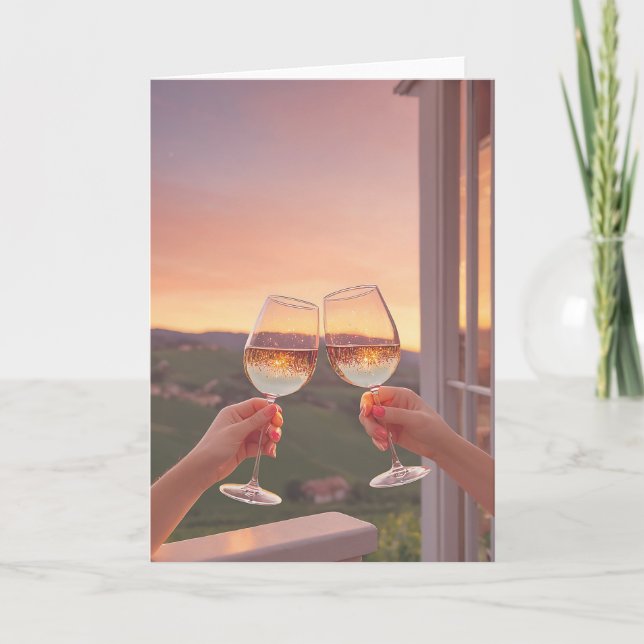 Vineyard Sunset Toast Kort (Framsida)