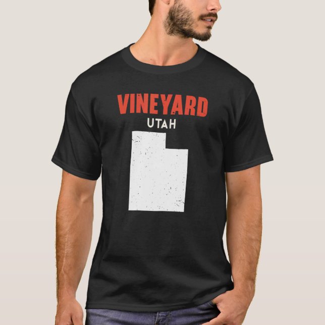 Vineyard Utah USA State America Travel Utahan T Shirt (Framsida)
