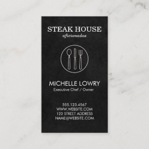 Vineyard Vin Lux Black Silverware Visitkort