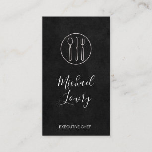 Vineyard Vin Lux Black Silverware Visitkort