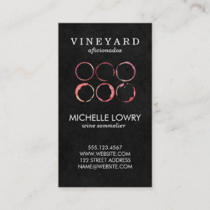 Vineyard Vin Lux Black Vin Stains Visitkort