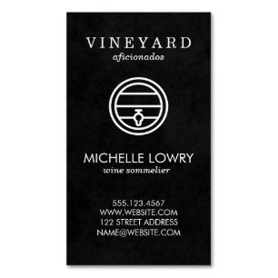 Vineyard Vin Lux Black Vin Tests Magnetiska Visitkort