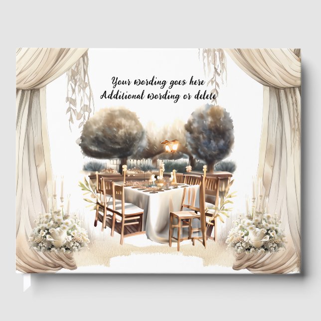 Vineyard vin-odlingen Tuscan Italienskt vattenfärg Gästböcker (Framsida)