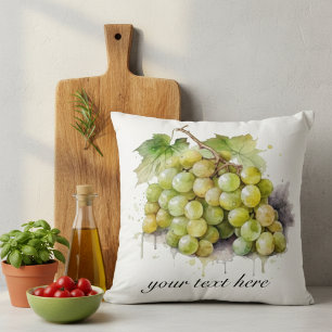 Vineyard Watercolor Graps, anpassningsbar Kudde
