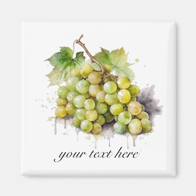 Vineyard Watercolor Graps, anpassningsbar Magnet (Framsidan)