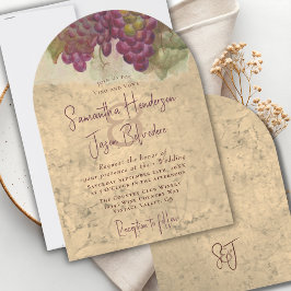 Vineyard Wedding Elegant Arch Monogram Inbjudningar