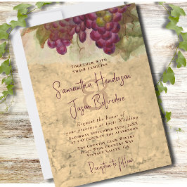 Vineyard Wedding Elegant Rustic Watercolor  Inbjudningar