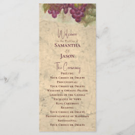Vineyard Wedding Elegant Rustic Watercolor Program