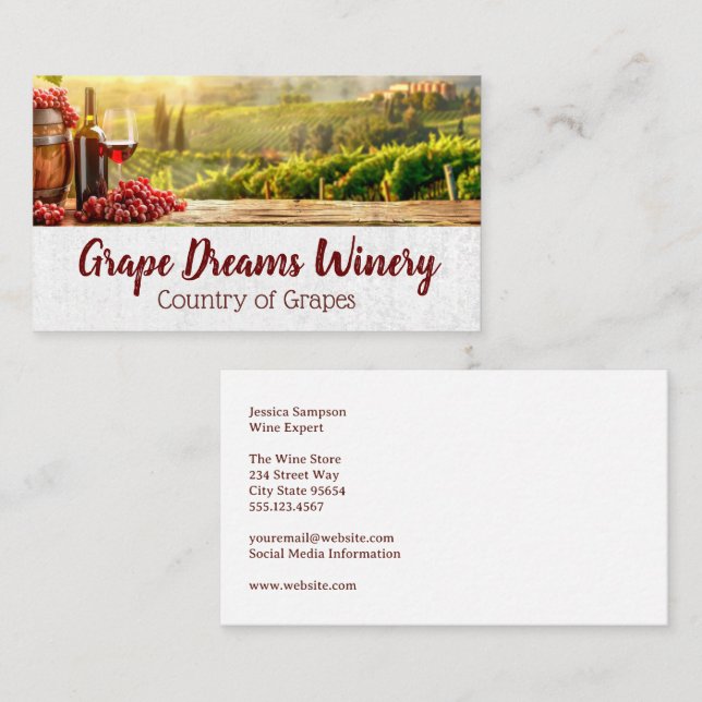 Vineyard | Winery Gods Visitkort (Fram/baksida)