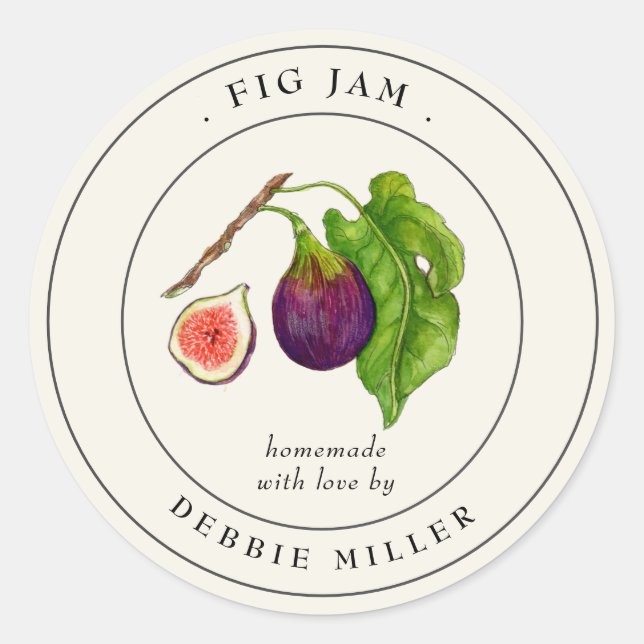Vinfig jam kannglas Etikett (Framsida)