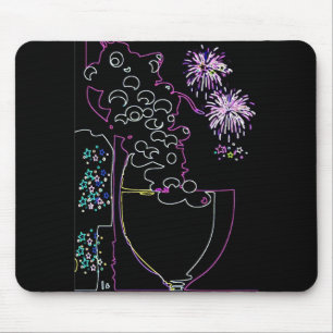 Vinfirande i Neon-Mousepad Musmatta