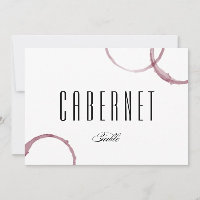 Vinfläckar Vingård Bordkort Nummer Inbjudningar (Framsida)